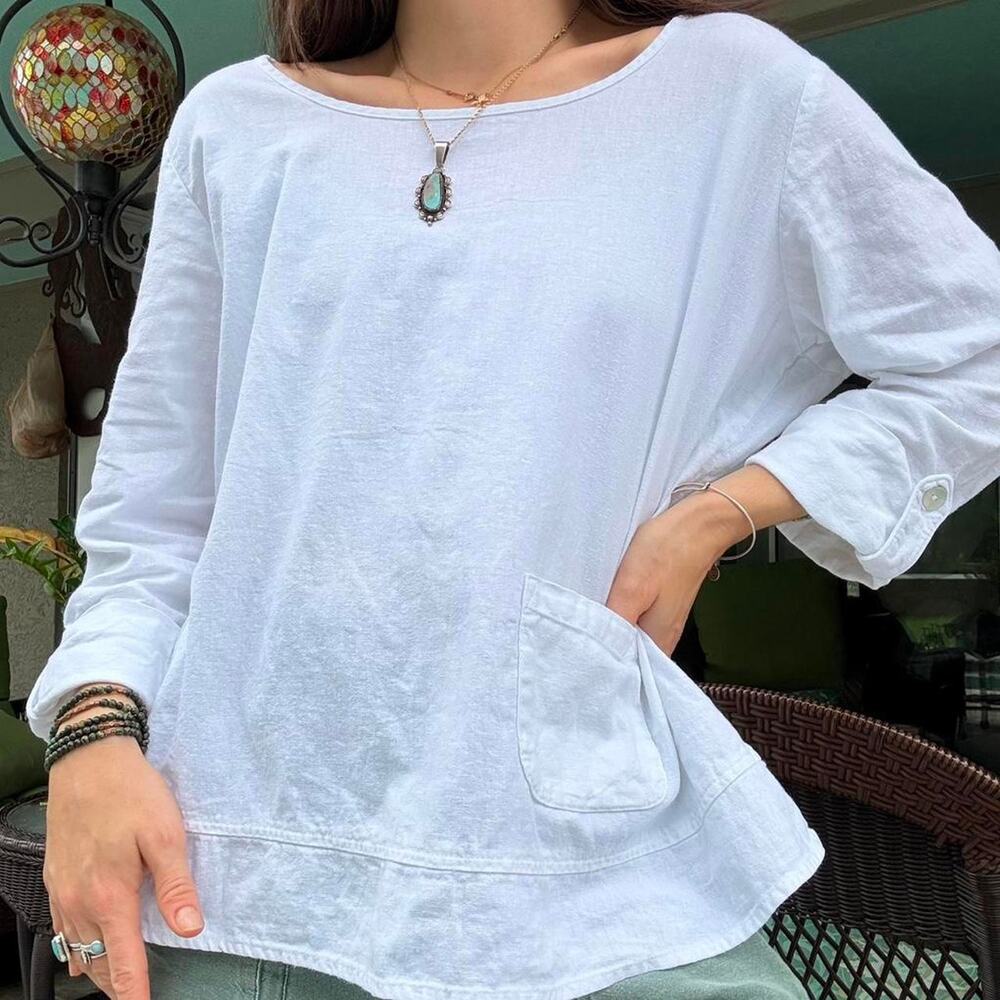 White Linen Blouse